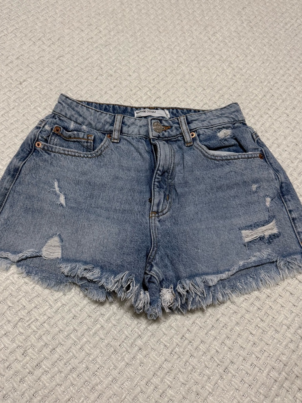 Garage blue denim shorts Size 1 (25). Excellent condition!